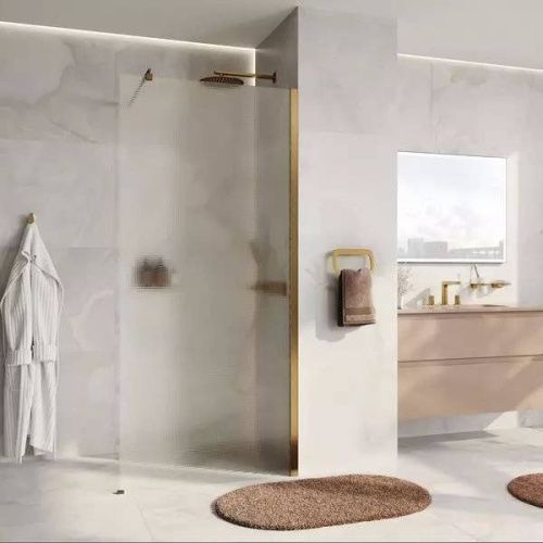 Душевая перегородка Wasserkraft Rur 30W 30W44BG-TXG 100х200 стекло текстурное профиль золото - фото 2