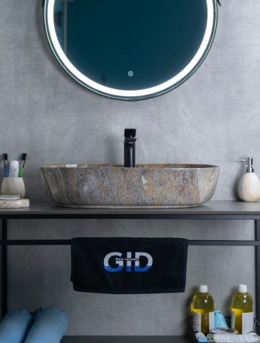 Раковина керамическая Gid Lago 54471 60х40 накладная цвет многоцветный 1 отверстие под смеситель - фото 3