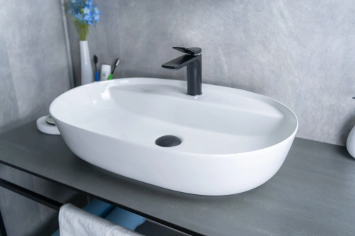 Раковина керамическая Gid Lago 51194 60х40 накладная цвет белый 1 отверстие под смеситель - фото 2