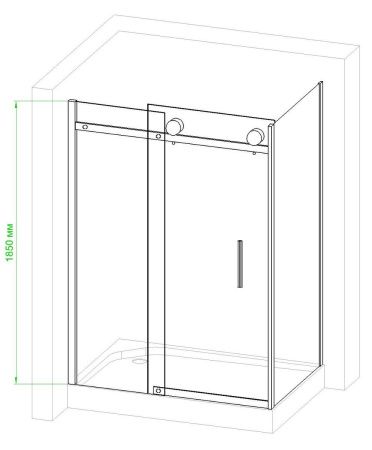 Душевой уголок Royal Bath RB8012B RB8012B-L 120х80 стекло прозрачное профиль хром без поддона