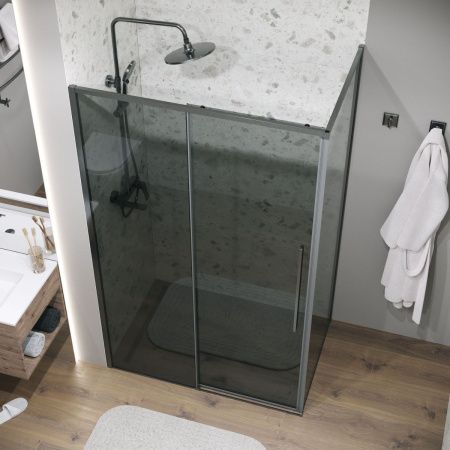 Душевая перегородка Grossman Galaxy 200.K33.01.90.42.10 90х195 стекло тонированное профиль графит