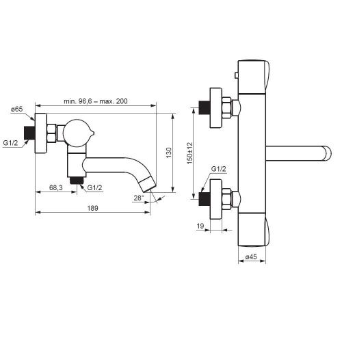 Смеситель для ванны и душа Damixa Scandinavian Pure 363000000 настенный хром с термостатом - фото 5