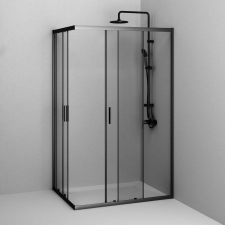 Душевой уголок Am.Pm Gem W90G-403-120290-BT 120х90 стекло прозрачное профиль черный без поддона