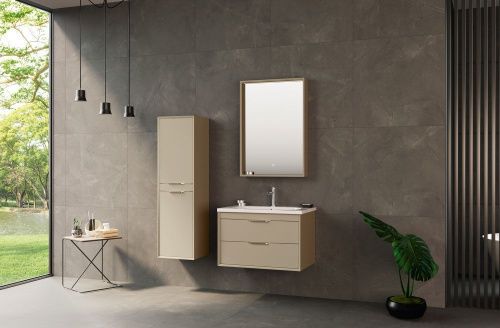 Тумба с раковиной Orka Clay 5004384 80х50 подвесная цвет бежевый - фото 2