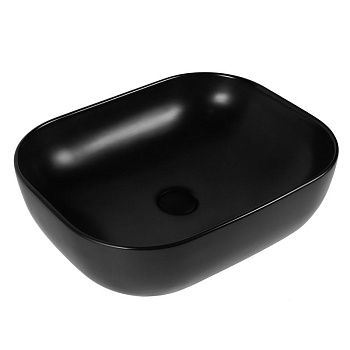 Раковина из сантехнического фарфора Bond Cube S61-508 50х40 накладная цвет черный без отверстий под смеситель