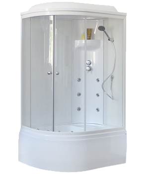 Душевая кабина Royal Bath ВК RB8120BK3-WT-R 120х80 асимметричная с крышей ориентация правая