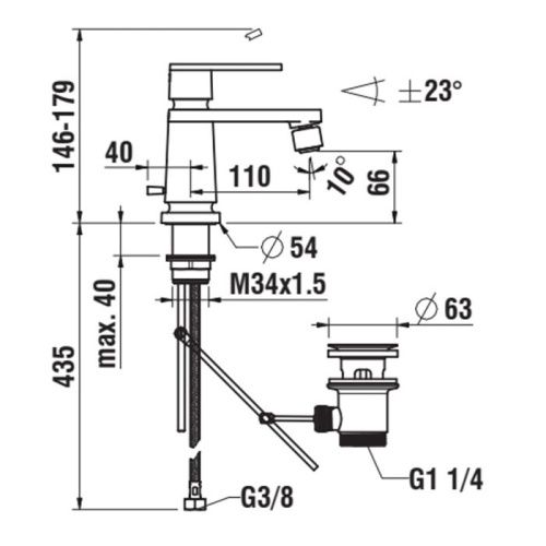 Смеситель Laufen New Classic HF900510100000 на биде хром - фото 2