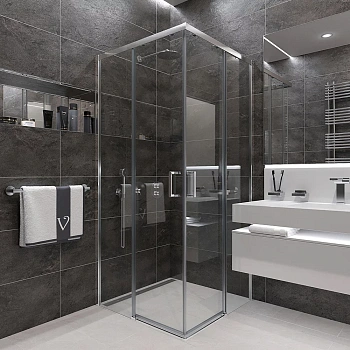 Душевой уголок Veconi Rovigo RV47-100-01-C4 100х100 стекло прозрачное профиль хром без поддона