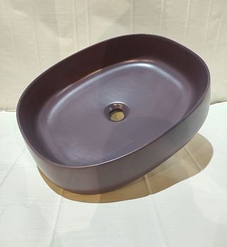 Раковина керамическая White Ceramic Jumper W0717PL 50х40 накладная цвет фиолетовый