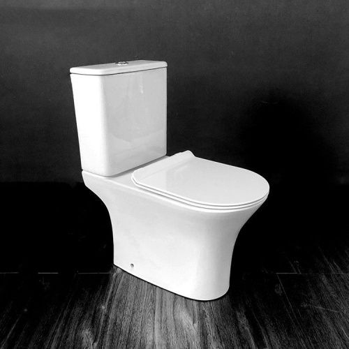 Унитаз напольный с бачком CeramaLux 1217A белый с сиденьем микролифт безободковый - фото 5