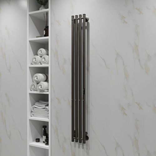 Полотенцесушитель электрический Indigo Style 4 LSE120-18GNSRt 20х120 оружейная сталь - фото 2