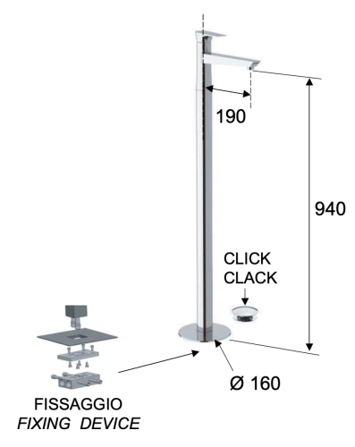 Смеситель для раковины Daniel Diva DV688DP напольный золото - фото 2