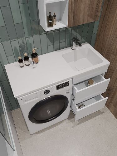 Тумба с раковиной Orange Sistema ST-110TUW+RAR 110х50 напольная цвет белый - фото 3