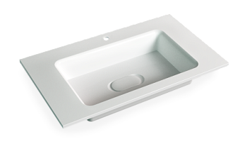 Раковина из искусственного камня Jorno MODUL Mol.08.100/W 100х50 встраиваемая цвет белый