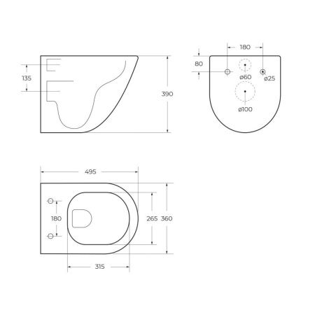 Унитаз подвесной Sintesi SIN-TS-ELL-153 белый безободковый с сиденьем микролифт смыв торнадо
