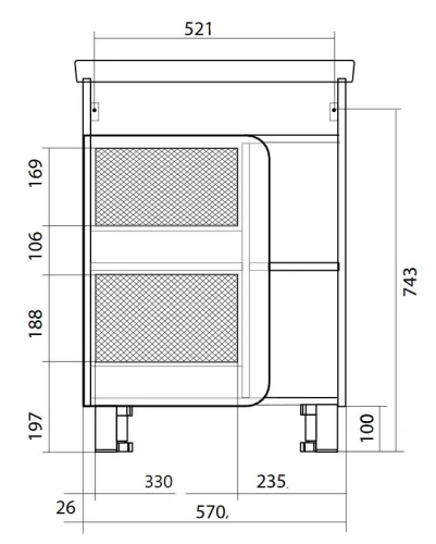 Тумба под раковину 1MarKa Nuvo У76062 60х40 цвет белый/коричневый - фото 5