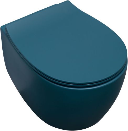 Чаша унитаза подвесная Allen Brau Fantasy 4.11004.PT цвет зеленый без сиденья безободковая каскадный смыв - фото 2