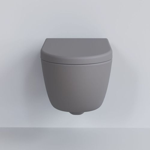 Унитаз подвесной Ambassador Abner 103T20301R-102T20301 серый с сиденьем каскадный смыв - фото 2