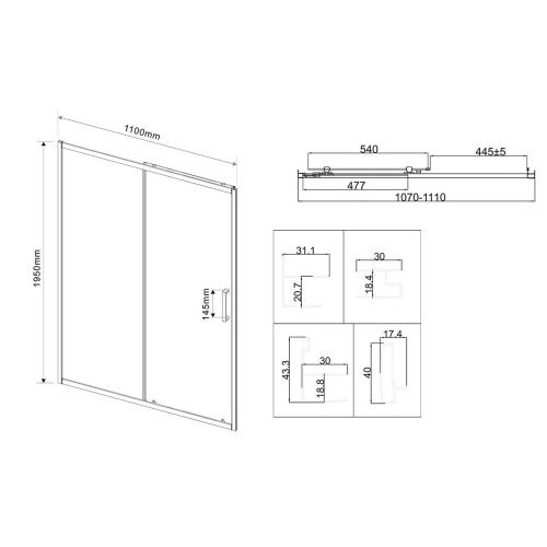 Душевая дверь Vincea City VDS-5CT110MT 110х195 стекло текстурное профиль хром - фото 4