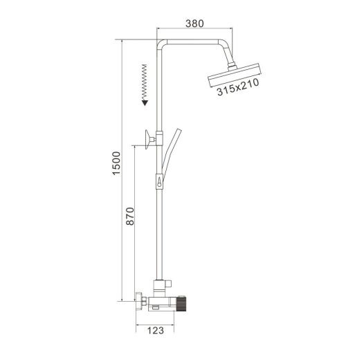 Душевая стойка Rose R1896T-6 настенная цвет серый с термостатом - фото 3