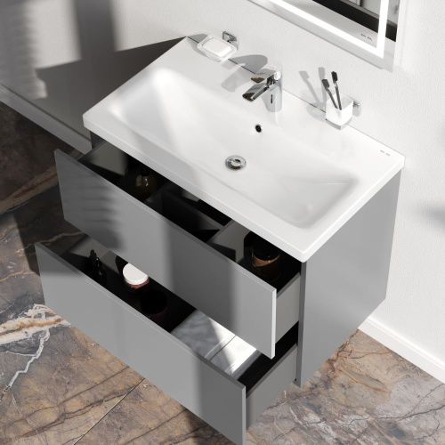 Тумба под раковину Am.Pm Gem M90FHX07522GM 80х40 подвесная цвет серый - фото 4