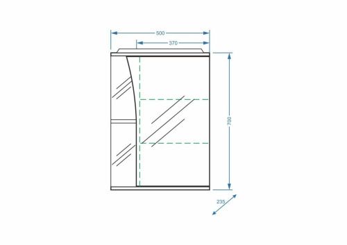 Зеркало-шкаф Stella Polar Волна SP-00000034 50х70 подвесной цвет белый - фото 2