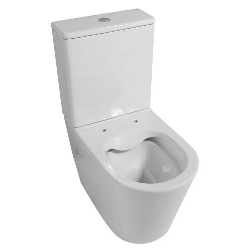 Унитаз напольный с бачком Abber Bequem AC1112 белый с сиденьем безободковый каскадный смыв - фото 5