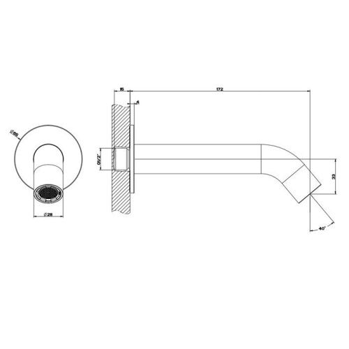 Излив Gessi GESSI 316 54008#239 нержавеющая сталь - фото 2