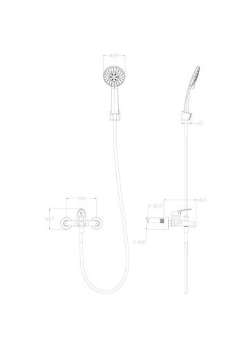Смеситель для ванны Wonzon & Woghand WW-4530-CR настенный хром - фото 2