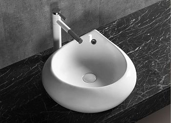 Раковина из сантехнического фарфора Cerutti SPA CR045E 50х50 накладная цвет белый без отверстий под смеситель