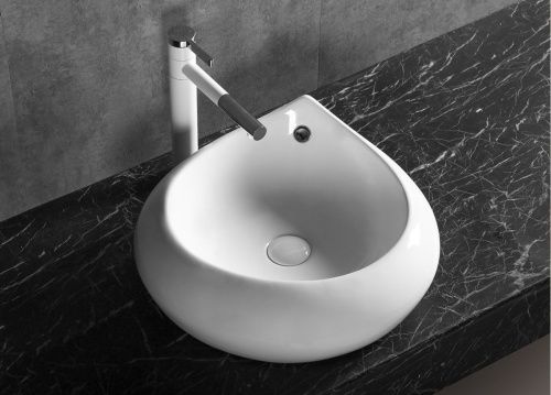 Раковина из сантехнического фарфора Cerutti SPA CR045E 50х50 накладная цвет белый без отверстий под смеситель