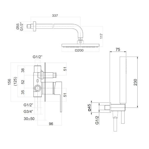 Душевая стойка Webert PE890103794 настенная цвет золото - фото 3