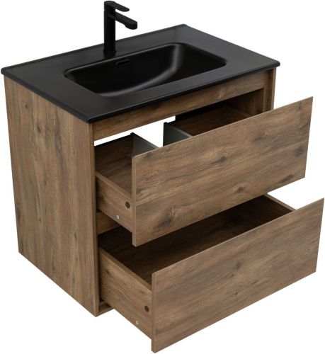 Тумба под раковину Aquanet Милан 00336378 70х50 подвесная цвет коричневый - фото 2
