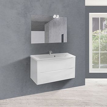 Тумба под раковину Vincea Mia VMC-2MA900GW 90х50 подвесная цвет белый/бежевый