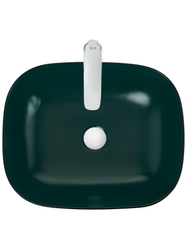 Раковина из сантехнического фаянса WeltWasser WW SK 10000005600 40 см накладная цвет черный/зеленый без отверстий под смеситель - фото 4