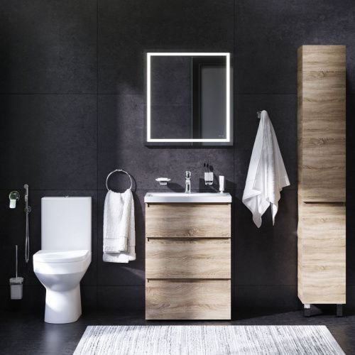 Комплект душевого уголка с поддоном с мебелью с унитазом с комплектом смесителей с душевым гарнитуром и аксессуарами Am.Pm Gem UK91SA стекло прозрачное профиль хром - фото 2