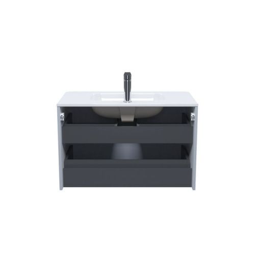 Тумба с раковиной Iddis Edifice EDI80L0i95K 80х50 подвесная цвет серый - фото 5