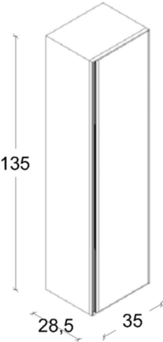 Шкаф-пенал Armadi Art Quatro 791-A-A 40х140 подвесной цвет черный - фото 2