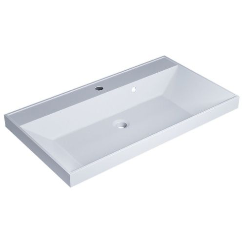 Раковина из искусственного камня Uperwood Classic 2191020337 80х50 полувстраиваемая цвет белый - фото 3