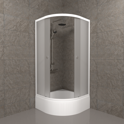 Душевой уголок Тритон Ультра Щ0000064625 80х80 стекло матовое профиль белый с поддоном - фото 3