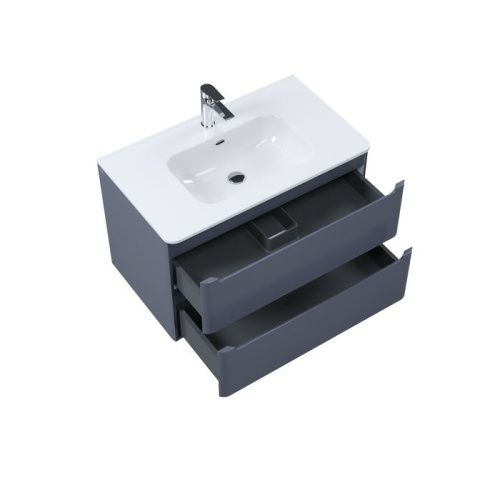 Тумба с раковиной Iddis Edifice EDI80D0i95K 80х50 подвесная цвет серый - фото 3