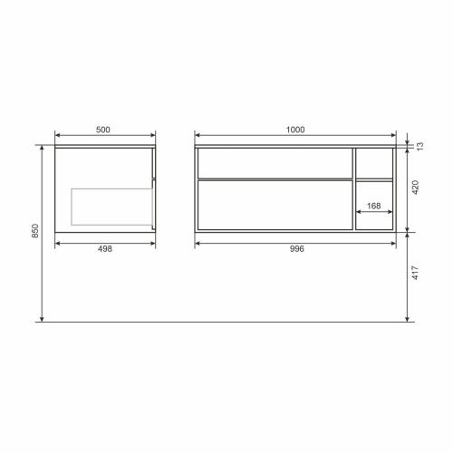 Тумба с раковиной Uperwood Lotus Premium 39340207463 100х50 цвет белый - фото 2