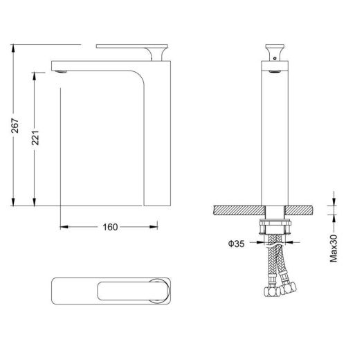Смеситель Timo Torne 4311/17F на раковину золото - фото 2