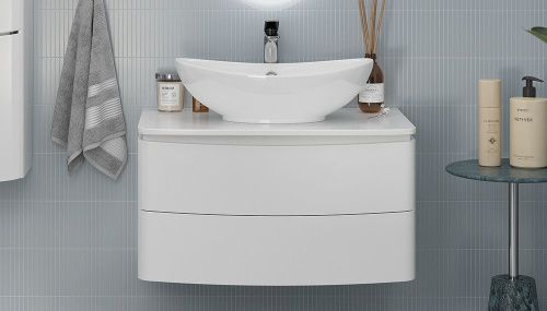 Тумба под раковину Velvex LUNA tp.LUN.80.2Y 80х50 подвесная цвет белый - фото 2