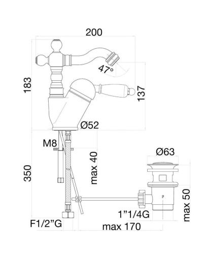 Смеситель Fiore 89OO5314 на биде золото - фото 3