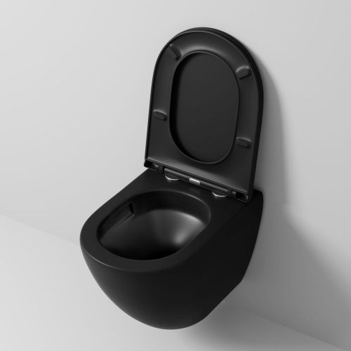 Унитаз подвесной Grossman Торнадо GR-4455BMSQ черный с сиденьем микролифт безободковый смыв торнадо - фото 5