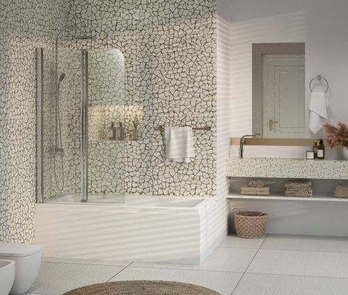 Душевая шторка на ванну Azario Boston AZ-141 80 (41,5+38,5)*140 80х140 стекло прозрачное профиль хром ориентация универсальная - фото 4