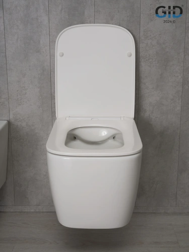 Унитаз подвесной Gid Cuadrado 62254Y белый с сиденьем микролифт безободковый - фото 2