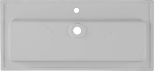 Раковина из литьевого мрамора Aquanet Текла 00328016 101х47 полувстраиваемая цвет белый 1 отверстие под смеситель - фото 3