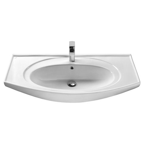 Раковина из сантехнического фарфора Santek Энигма WH207777 100х50 накладная цвет белый - фото 2
